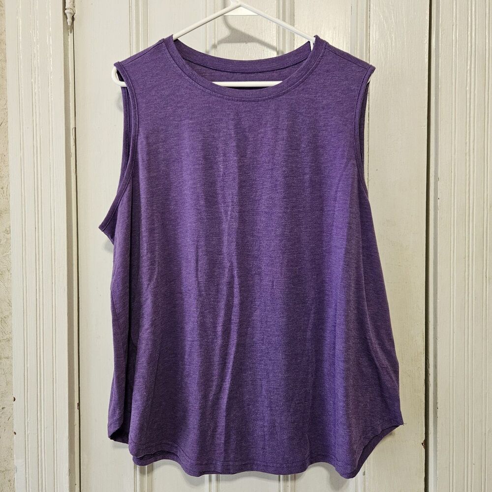 Women’s Purple Sleeveless Summer Tank Top 2XL Lightweight Loose Fit Casual Beach
